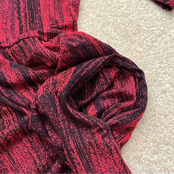 Soma Dress Womens Small Red Black Pattern Soft A-line V-Neck Lounge Wear Comfy - Picture 4 of 8